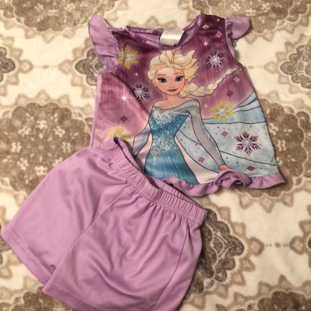 Disney Elsa two piece pj set for girls💜